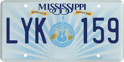 MS license plate LYK159