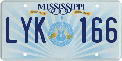 MS license plate LYK166