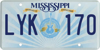 MS license plate LYK170