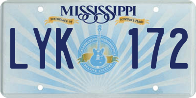 MS license plate LYK172