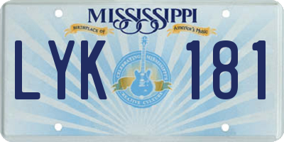 MS license plate LYK181