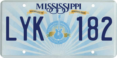 MS license plate LYK182