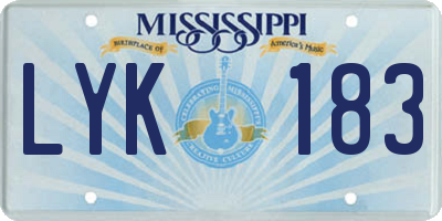 MS license plate LYK183