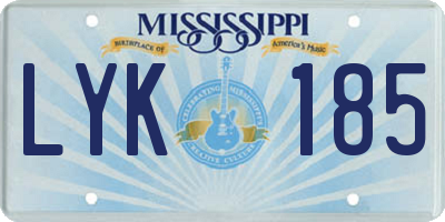 MS license plate LYK185