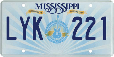 MS license plate LYK221