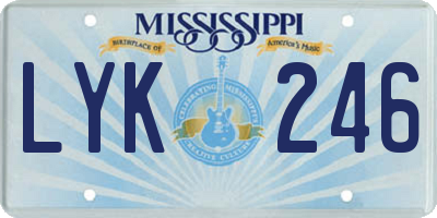 MS license plate LYK246