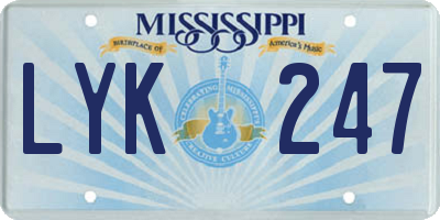 MS license plate LYK247