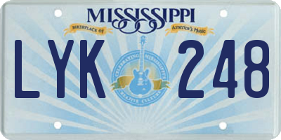 MS license plate LYK248