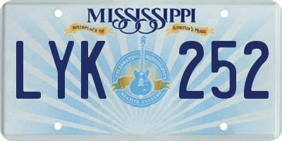 MS license plate LYK252
