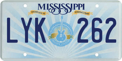 MS license plate LYK262
