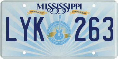 MS license plate LYK263