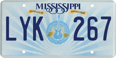 MS license plate LYK267