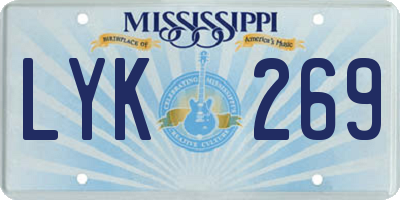 MS license plate LYK269