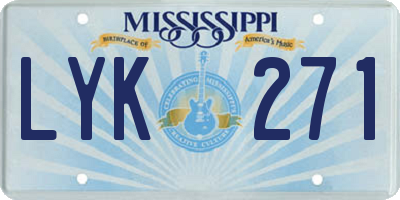 MS license plate LYK271