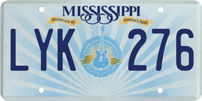 MS license plate LYK276