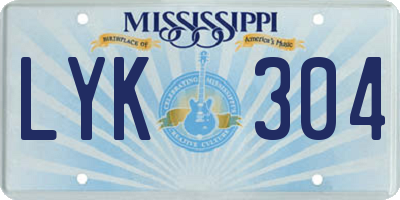 MS license plate LYK304