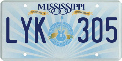 MS license plate LYK305