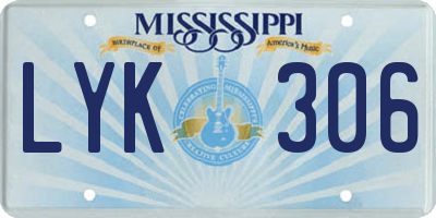 MS license plate LYK306