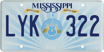 MS license plate LYK322