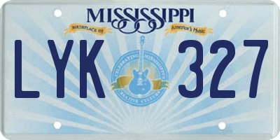 MS license plate LYK327