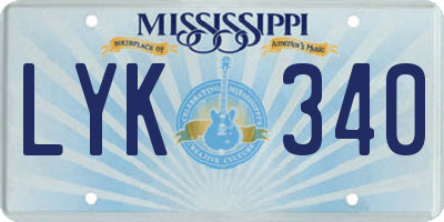 MS license plate LYK340