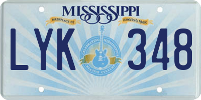 MS license plate LYK348