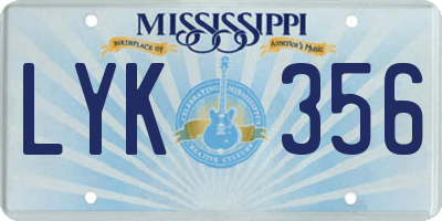MS license plate LYK356