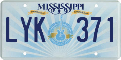 MS license plate LYK371