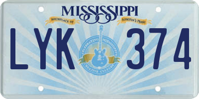 MS license plate LYK374