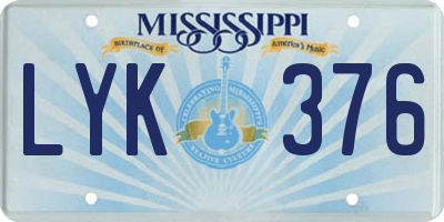 MS license plate LYK376