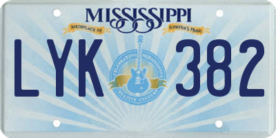 MS license plate LYK382