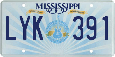 MS license plate LYK391