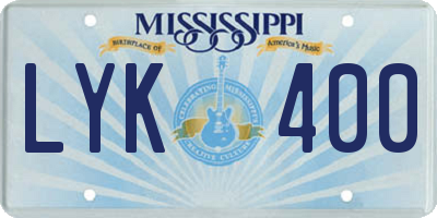 MS license plate LYK400