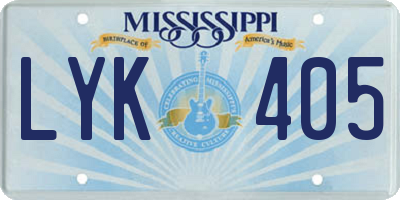 MS license plate LYK405