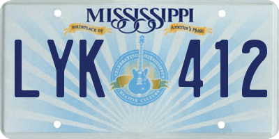 MS license plate LYK412