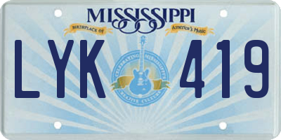 MS license plate LYK419