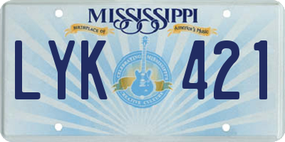 MS license plate LYK421