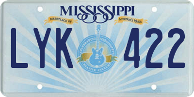 MS license plate LYK422