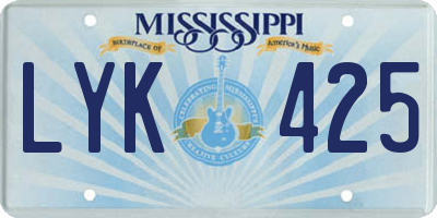 MS license plate LYK425