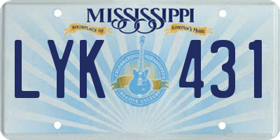 MS license plate LYK431