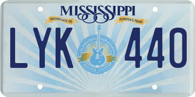 MS license plate LYK440