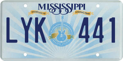 MS license plate LYK441