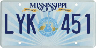 MS license plate LYK451