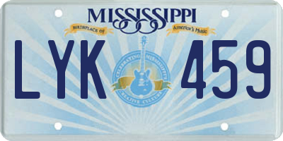 MS license plate LYK459