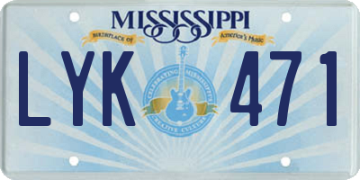 MS license plate LYK471