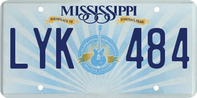 MS license plate LYK484