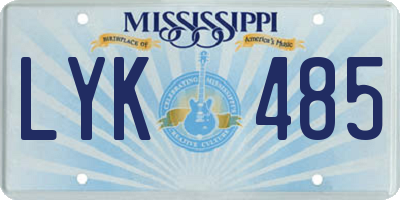 MS license plate LYK485