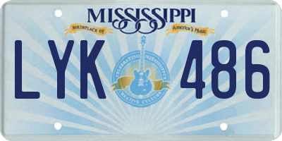 MS license plate LYK486