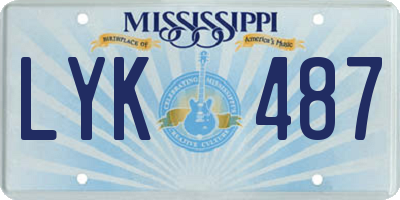 MS license plate LYK487