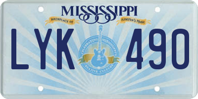 MS license plate LYK490